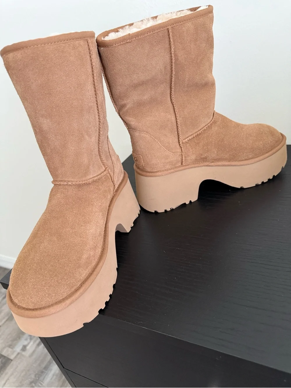 UGG Women's Chunky Platform Suede Boots in Tan